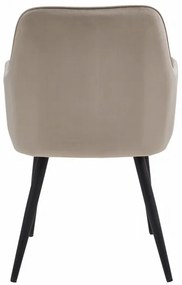 Jedálenská stolička NANA zamatová, tmavobéžová (čierne nohy)