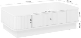 Čierny konferenčný stolík Vesper 103x60 cm so zásuvkou na sokli - čierny úchyt