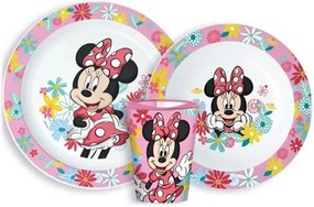 Súprava plastového riadu Minnie Mouse s pohárikom - Disney - 3 diely