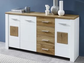 Široká komoda Materio, dub/biela%