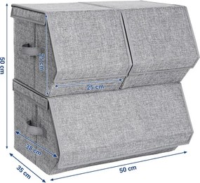 Set stohovateľných boxov RLB12GY (3 ks)