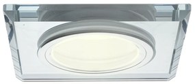 Podhľadové svietidlo Glass Square, 1x sklenené/strieborné kovové tienidlo, s