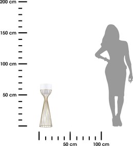 KOVOVÝ KVETINÁČ SO STOJANOM GLAM 68X20 CM BIELA/ZLATÁ