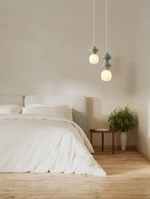 LED zeleno-biely dizajnový luster Clio 1