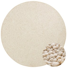 BT Carpet, Kusový koberec Wolly 102843 kruh, 133x133 (priemer) kruh, biela, obývacia izba