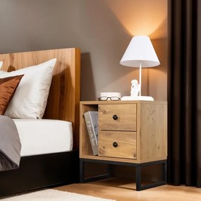 Nočný stolík GLIMMER 50x45,2 cm borovica atlantic/čierna