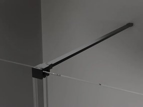 Mexen Velar, sprchový kút s posuvnými dverami 150(dvere) x 80(stena) cm, 8mm číre sklo, čierna matná, 871-150-080-01-70
