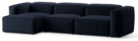 Tmavomodrá menčestrová rohová pohovka (ľavý roh/s leňoškou) Bergano – Cosmopolitan Design