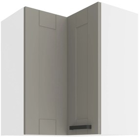 Horná rohová kuchynská skrinka Lucid 60x60 GN-72 2F (90°) (korpus: biela + front: mdf claygrey). Akcia -6%. Vlastná spoľahlivá doprava až k Vám domov. 1134672