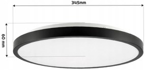 BERGE Prisadený LED stropný panel 18W 1440lm Okrúhly čierny NW
