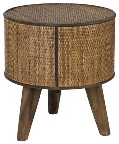 Hnedý drevený odkladací stolík Canya - Ø 35*39 cm