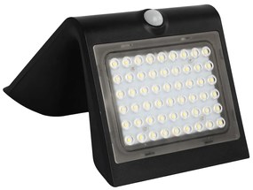 Exteriérové solárne nástenné LED svietidlo Butterfly, 1x LED 3,2w, čierna, pohybový senzor