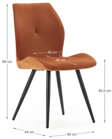 Oranžové menčestrové jedálenské stoličky v súprave 2 ks Adaya – Marckeric