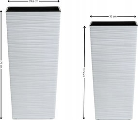 Sada 2 ks květináčů Porto Riflo 75x39,6/67,7x35 cm bílá