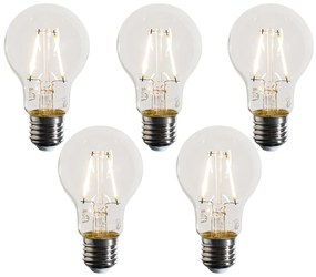 Sada 5 LED žiaroviek E27 A60 číra 3W 320 lm 2700K
