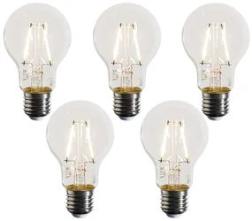 Sada 5 LED žiaroviek E27 A60 číra 3W 320 lm 2700K
