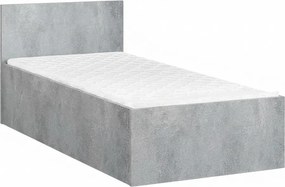 Posteľ SOFIA 90 x 200 cm, betón Rošt: S latkovým roštom, Matrac: Matrac COCO MAXI 20 cm