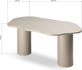 Jedálenský stôl Muse 160 cm tmavo béžový