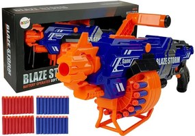LEAN TOYS Puška s veľkým zásobníkom na penové náboje modro-oranžová