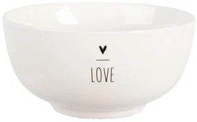 Biela porcelánová miska so srdiečkom Lovely Day - Ø 14*7 cm / 500 ml