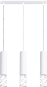 Závesné svietidlo Lami, 3x biele kovové tienidlo