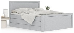 Svetlosivá boxspring posteľ s úložným priestorom 180x200 cm Lavenda – Maison de Rêve