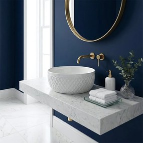 Rea Galaxy, umývadlo na dosku 400x400x165 mm, biela lesklá, REA-U0640