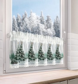 KRÁTKA VIANOČNÁ ZÁCLONA NA PÁSKE XMAS9 150X30 CM VZOROVANÁ