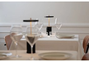 Čierna mramorová LED stolová lampa so stmievačom s kovovým tienidlom (výška 25,5 cm) Asteria Move Mini – UMAGE