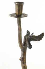 Bronzový antik kovový svietnik s vtáčikmi Bird antique - 18*10*50 cm