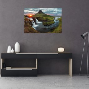 Obraz - Kirkjufell pri západe slnka (90x60 cm)
