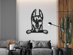 drevko Drevený obraz na stenu Doberman Rozmer obrazu: 44,5 x 38,5 cm, Farba dekorácie: Čierna