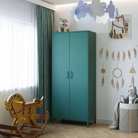 Šatníková skriňa FLAVIO, 800 x 1850 x 450 mm, Modern: morská farba