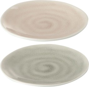 2 ks dezertných tanierikov Taupe so špirálou a popraskaním - 15 * 15 * 2 cm