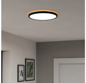 Eglo 901438-LED Kúpeľňové stropné svietidlo ROVITO 13,9W/230V pr.30cm IP44 čierna EG901438