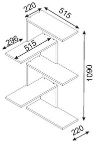 Rohová nástenná polica CANIKO 109x51,5 cm biela
