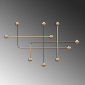 Kovový nástenný vešiak v zlatej farbe Dama – Kalune Design