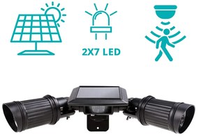 Obojsmerná solárna LED lampa s detektorom pohybu