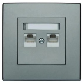 GPK-2L Dvojitá počítačová zásuvka RJ45 inox