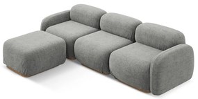 Sivá modulárna rohová pohovka z textílie buklé Ailani – Makamii