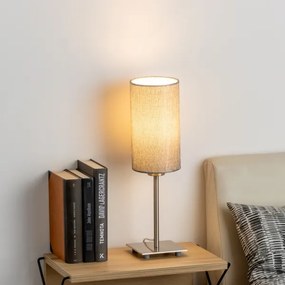 Eglo - LED  Stolná lampa TUNJA 1xE27/60W/230V 26,5 cm matný chróm/šedá