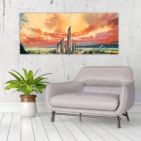 Obraz - Maľované mesto (120x50 cm)