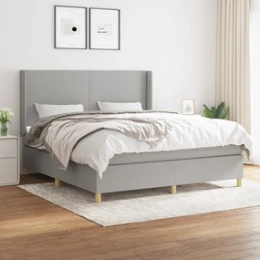 Boxspring posteľ s matracom bledosivá 180x200 cm látka 3131849