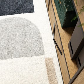 Dywany Łuszczów, Kusový koberec Fusion 0213 white/yellow, 200x290, viacfarebná, kancelária