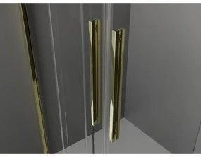 Mexen Velar L Duo, posuvné sprchové dvere do otvoru 140 cm, 8mm sklo námraza, zlatá lesklá, 871-140-003-32-50