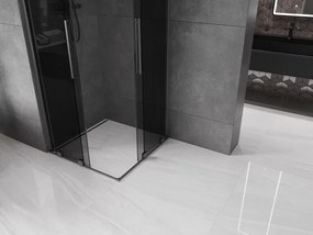Mexen Velar Duo, sprchový kút s posuvnými dverami 80 x 80 cm, 8mm šedé sklo, grafit brúsený, 871-080-080-42-66