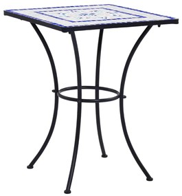 Mozaikový bistro stolík, modro biely 60 cm, keramika