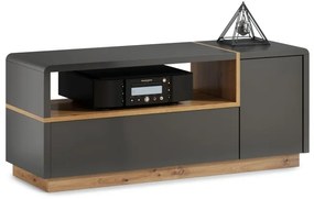 Mazzoni TV stolík FOLK - 120 cm, antracit / dub artisan