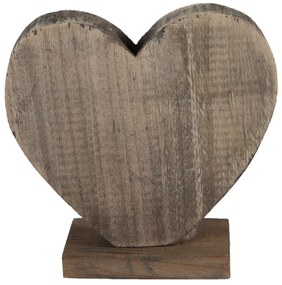 Hnedá antik drevená dekorácia srdca - 19*7*19 cm