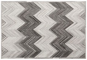 Kožený koberec 160 x 230 cm sivý AYTEPE Beliani